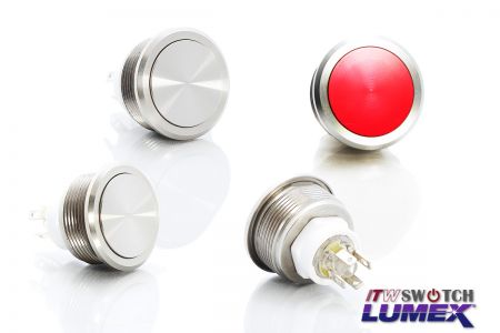 22mm 5A/28VDC SnapAction Pushbutton Switches - 22mm High Current Waterproof Push Switches